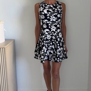 Black and White Fit and Flare Dress